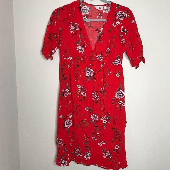 Hm maternity floral tie sleeve‎ wrap dress - Picture 3 of 7